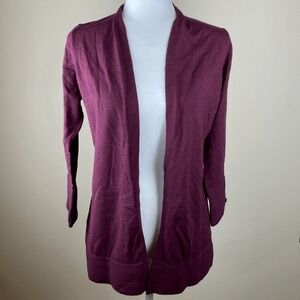 Evolution by Cyrus Myna Open Front Cardigan with Button Sleeve Ancho Chili  NWT